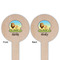 African Lions & Elephants Wooden 6" Food Pick - Round - Double Sided - Front & Back
