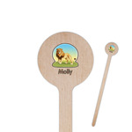 African Lions & Elephants Round Wooden Stir Sticks (Personalized)