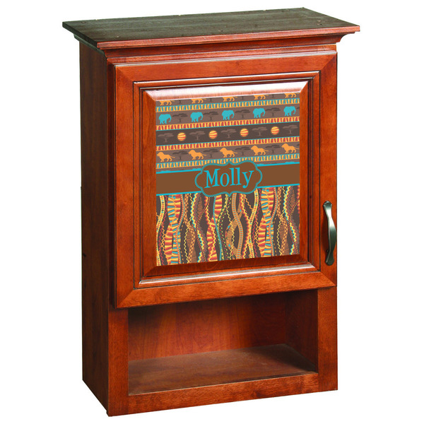 African Lions & Elephants Wooden Cabinet Decal (Medium)