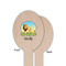 African Lions & Elephants Wooden Food Pick - Oval - Single Sided - Front & Back