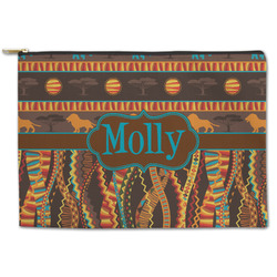 African Lions & Elephants Zipper Pouch (Personalized)