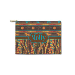 African Lions & Elephants Zipper Pouch - Small - 8.5"x6" (Personalized)