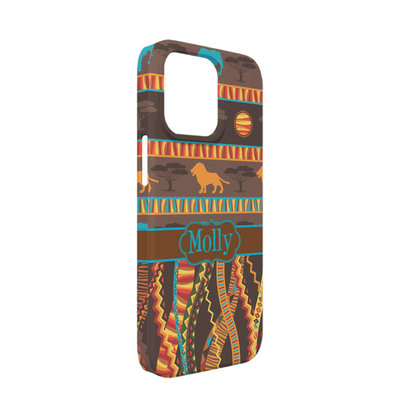 Custom African Lions & Elephants iPhone Case - Plastic - iPhone 13 Mini (Personalized)