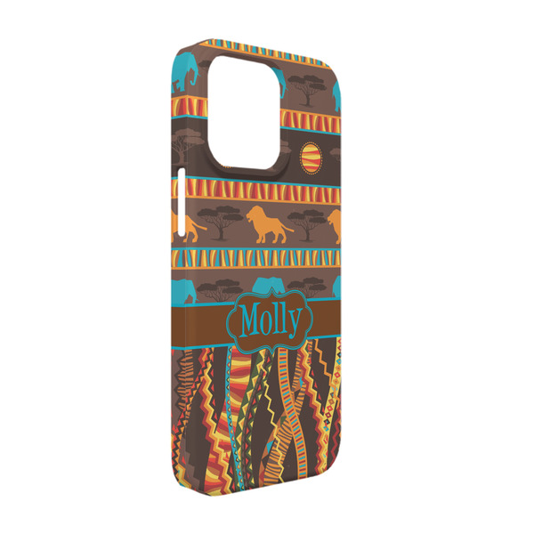 Custom African Lions & Elephants iPhone Case - Plastic - iPhone 13 Pro (Personalized)