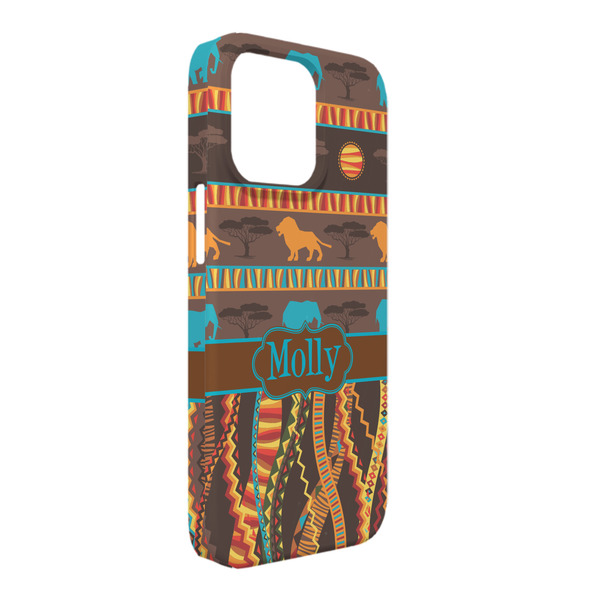 Custom African Lions & Elephants iPhone Case - Plastic - iPhone 13 Pro Max (Personalized)