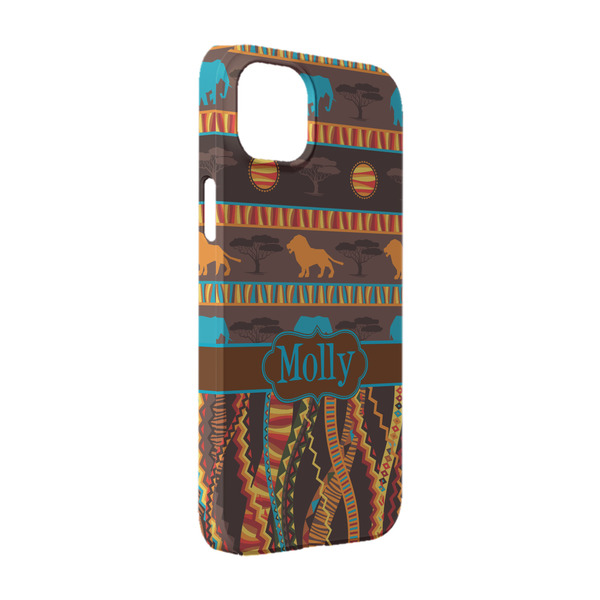 Custom African Lions & Elephants iPhone Case - Plastic - iPhone 14 Pro (Personalized)