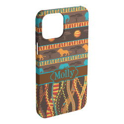 African Lions & Elephants iPhone Case - Plastic - iPhone 15 Plus (Personalized)
