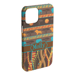 African Lions & Elephants iPhone Case - Plastic (Personalized)