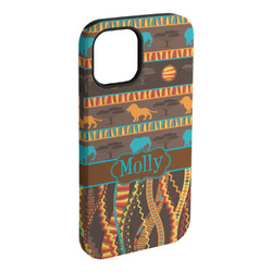 African Lions & Elephants iPhone Case - Rubber Lined (Personalized)