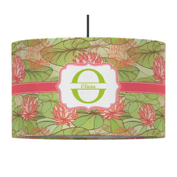 Custom Lily Pads 12" Drum Pendant Lamp - Fabric (Personalized)