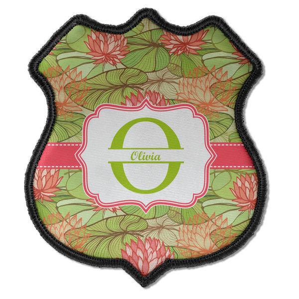 Custom Lily Pads Iron On Shield Patch C w/ Name and Initial