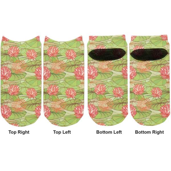 Lily Pads Adult Ankle Socks - Double Pair - Front and Back - Apvl