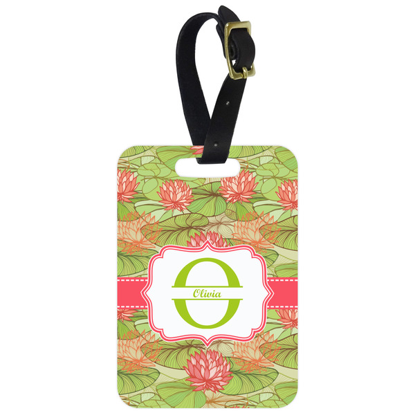 Custom Lily Pads Metal Luggage Tag w/ Name and Initial