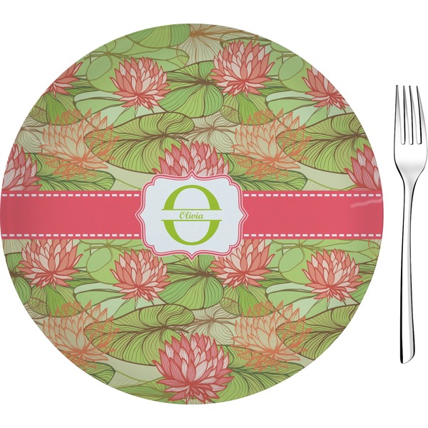 Custom Lily Pads 8" Glass Appetizer / Dessert Plates - Single or Set (Personalized)