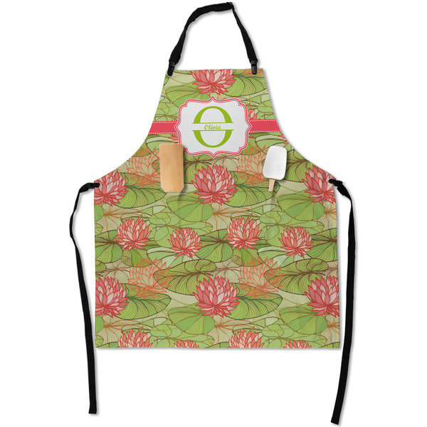 Custom Lily Pads Apron With Pockets w/ Name and Initial
