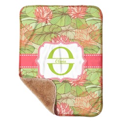 Lily Pads Sherpa Baby Blanket - 30" x 40" w/ Name and Initial