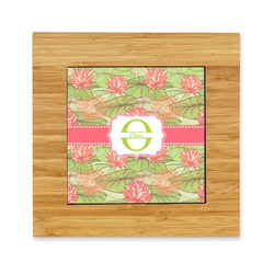 Lily Pads Bamboo Trivet with Ceramic Tile Insert (Personalized)