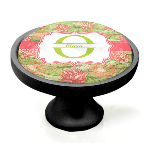 Lily Pads Black Custom Cabinet Knob (Side)