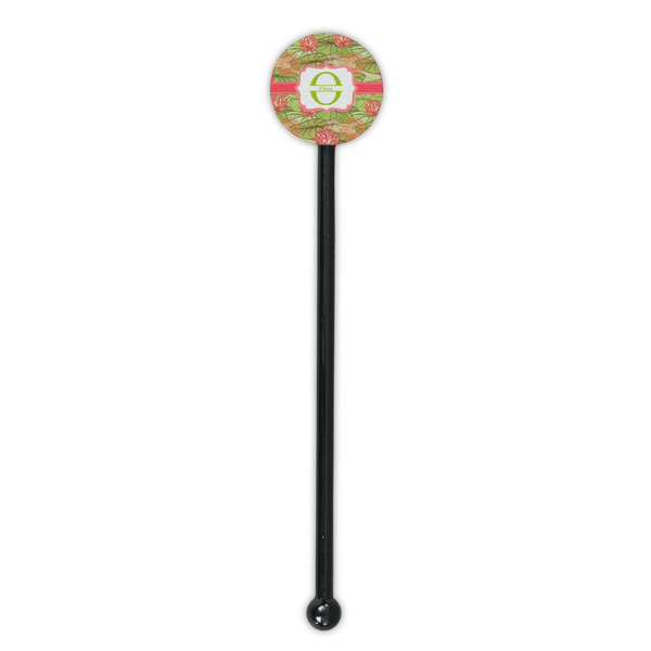 Lily Pads Black Plastic 5.5" Stir Stick - Round - Single Stick
