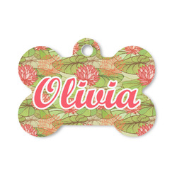 Lily Pads Bone Shaped Dog ID Tag - Small (Personalized)