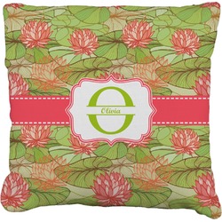 Lily Pads Faux-Linen Throw Pillow 16" (Personalized)