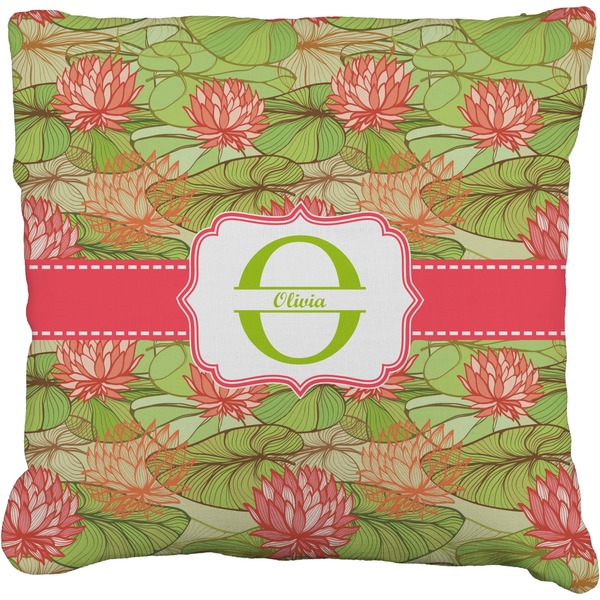 Custom Lily Pads Faux-Linen Throw Pillow 16" (Personalized)
