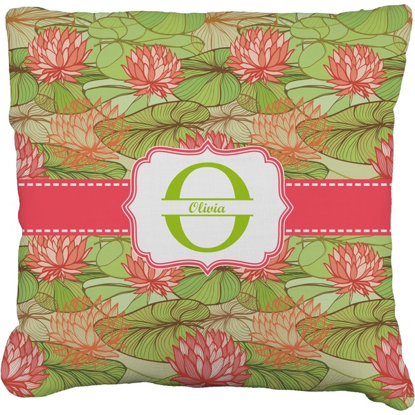Custom Lily Pads Faux-Linen Throw Pillow 18" (Personalized)