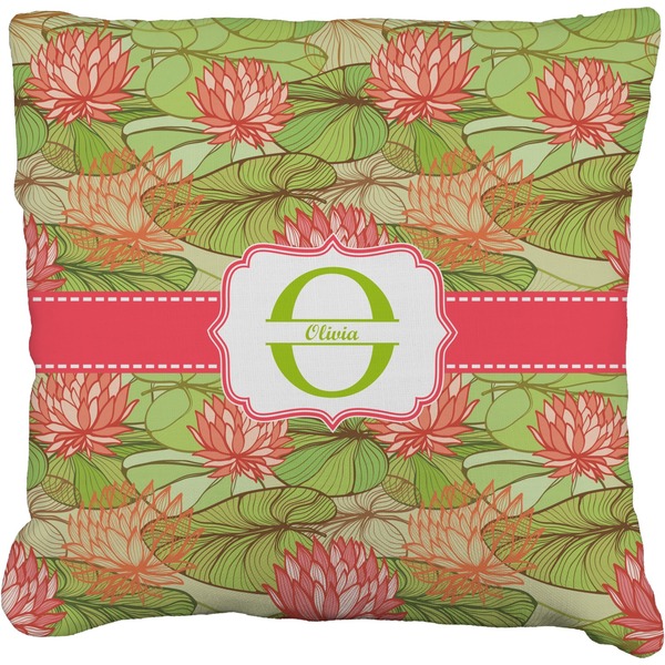Custom Lily Pads Faux-Linen Throw Pillow 20" (Personalized)