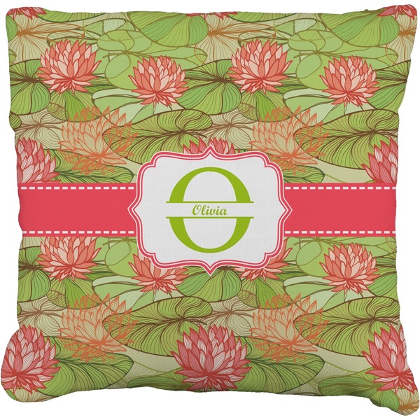 Custom Lily Pads Faux-Linen Throw Pillow 26" (Personalized)