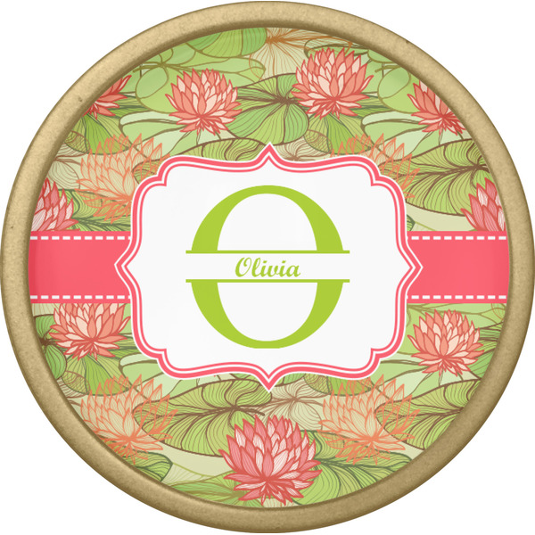 Lily Pads Cabinet Knob - Gold - Front