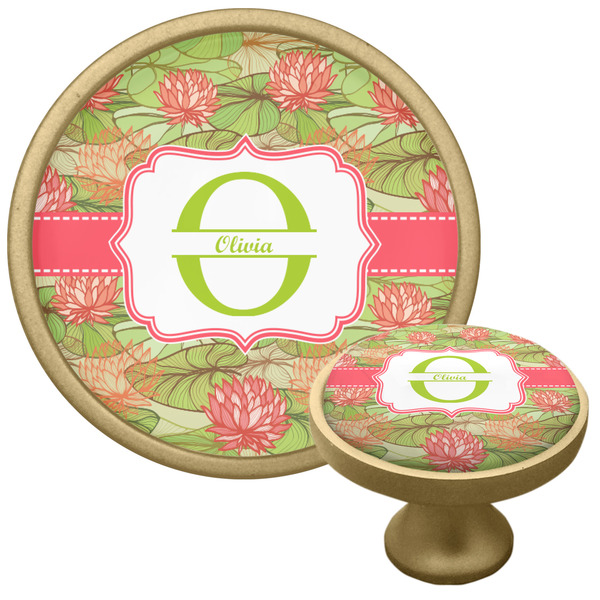 Lily Pads Cabinet Knob - Gold - Multi Angle