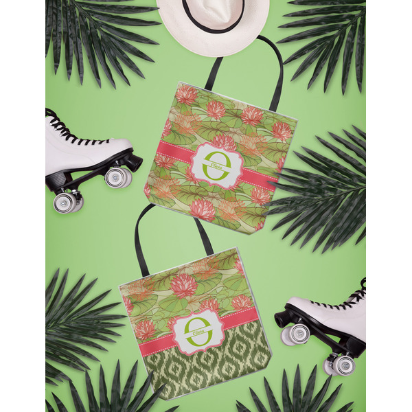 Lily Pads Canvas Tote Lifestyle Front and Back- 13x13