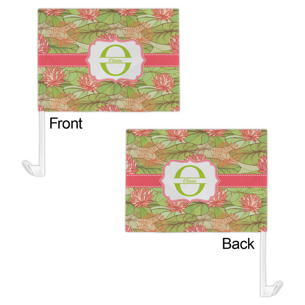 Lily Pads Car Flag - 11" x 8" - Front & Back View