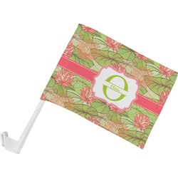 Lily Pads Car Flag - Small w/ Name and Initial