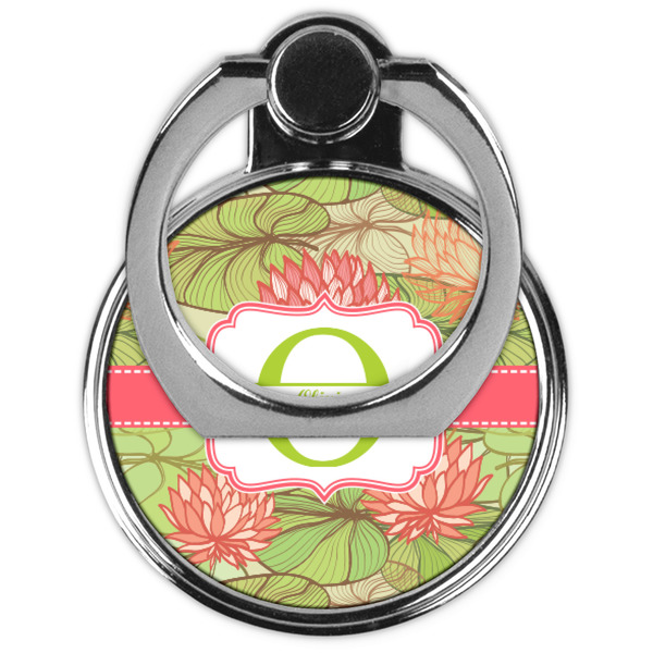 Lily Pads Cell Phone Ring Stand & Holder - Front (Collapsed)