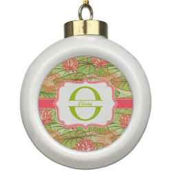 Lily Pads Ceramic Ball Ornament (Personalized)