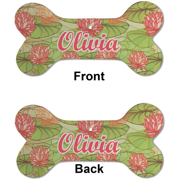 Lily Pads Ceramic Flat Ornament - Bone Front & Back (APPROVAL)