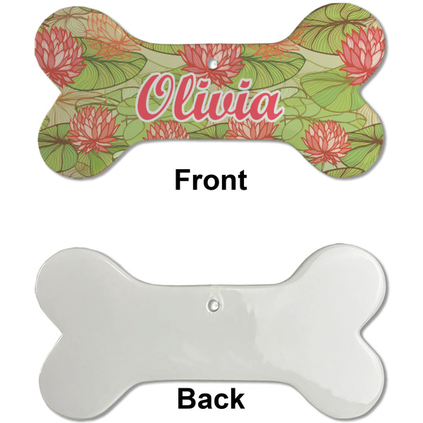 Lily Pads Ceramic Flat Ornament - Bone Front & Back Single Print (APPROVAL)