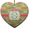 Lily Pads Ceramic Flat Ornament - Heart (Front)