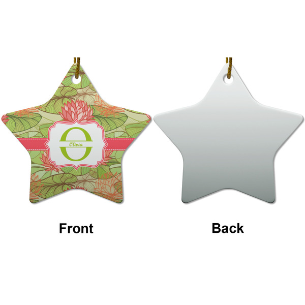 Lily Pads Ceramic Flat Ornament - Star Front & Back (APPROVAL)