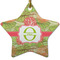 Lily Pads Ceramic Flat Ornament - Star (Front)