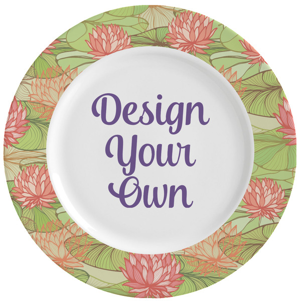 Custom Lily Pads Ceramic Dinner Plates (Set of 4) (Personalized)