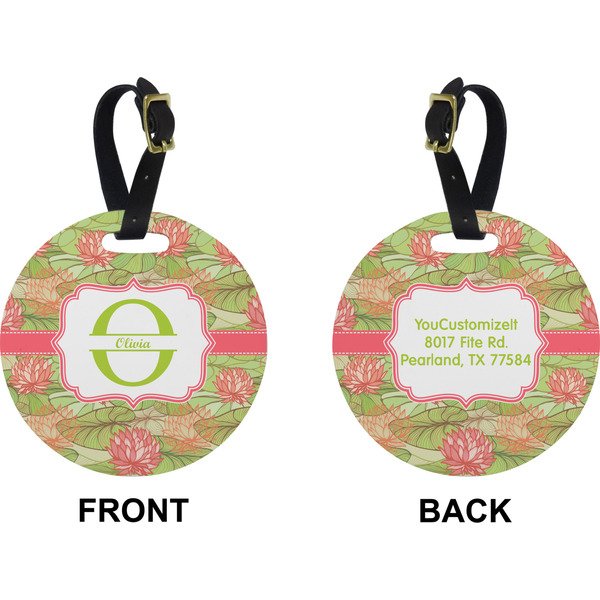 Lily Pads Circle Luggage Tag (Front + Back)