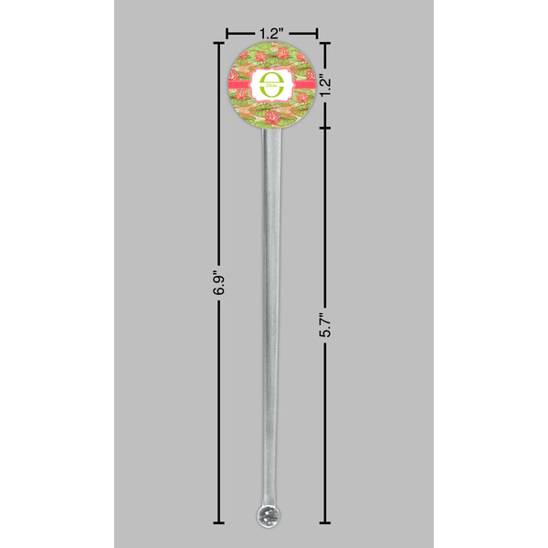 Lily Pads Clear Plastic 7" Stir Stick - Round - Dimensions