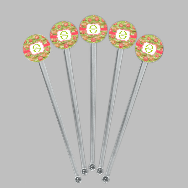 Lily Pads Clear Plastic 7" Stir Stick - Round - Fan View