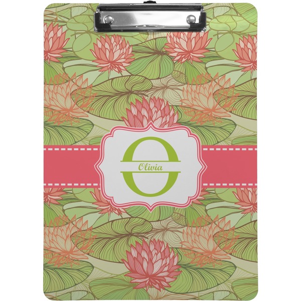 Custom Lily Pads Clipboard (Letter Size) (Personalized)