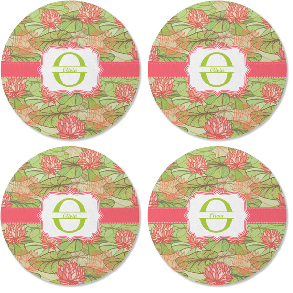 Lily Pads Coaster Round Rubber Back - Apvl