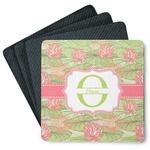Lily Pads Square Rubber Backed Coasters - Set of 4 (Personalized)