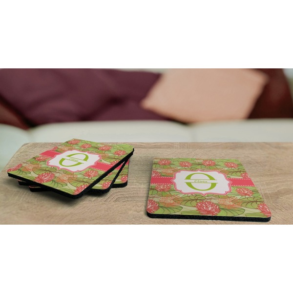 Lily Pads Coaster Rubber Back - On Coffee Table