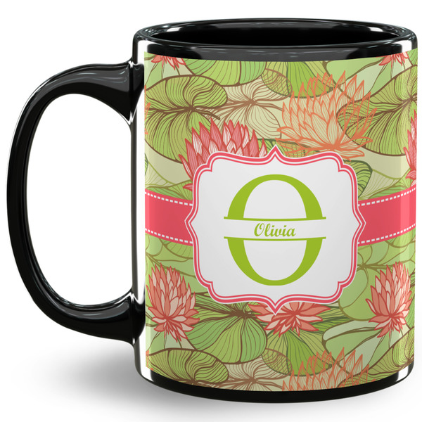 Custom Lily Pads 11 Oz Coffee Mug - Black (Personalized)